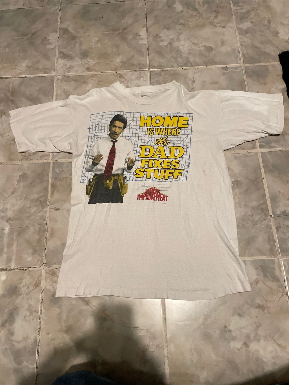 Vintage Home Improvement Shirt Mens Large “Dad Fixes Stuff” 90s Comedy TV
